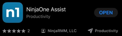 NinjaOne Assist im Apple App Store