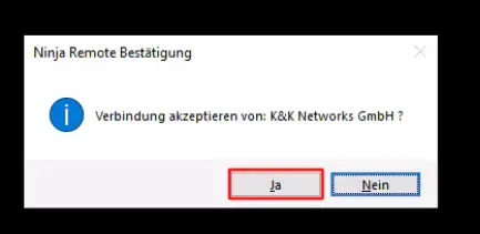 Verbindungsanfrage in Windows bestätigen
